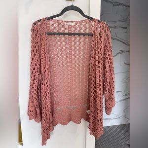 Women’s lace crochet knit cardigan
